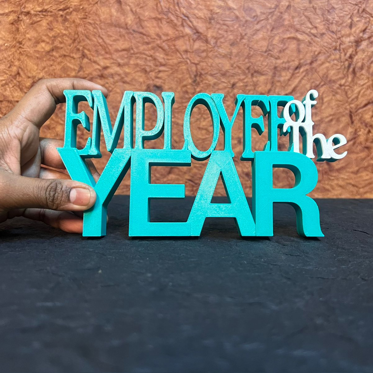 3D Printed “Employee of the Year” Desk Name Stand