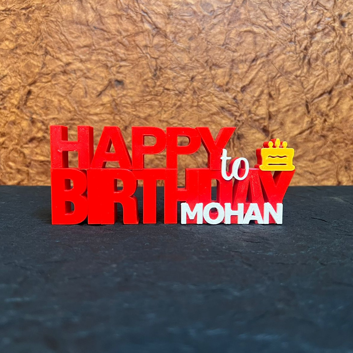 3D Printed Happy Birthday Name Desk Name