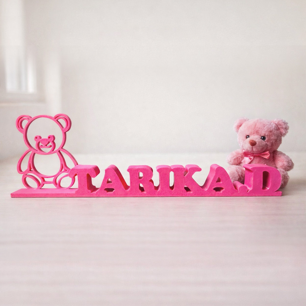 3D Printed Teddy Theme Custom Desk Name for Kids & Gifting